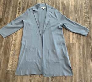 Nine West Light Blue Open Front Knit Cardigan